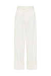 double cotton pleated pant