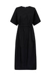 contrast gather balloon dress
