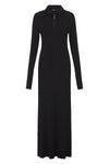 drapey rib polo long sleeve dress