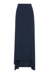 panelled drapey rib skirt