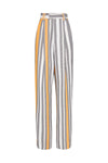 stripe pleated straight pant