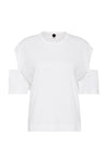 shoulder cut out boxy t.shirt