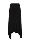 panelled drapey rib skirt