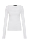 drapey rib square neck long sleeve top