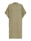 washed linen gathered neck dress
