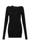 slim rib cut out long sleeve t.shirt