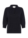 placket front polo knit