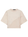 oversized athletic crop short sleeve t.shirt