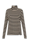 stripe funnel neck long sleeve shirt