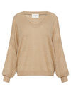 fine contrast stitch v neck