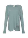 regular scoop hem long sleeve t.shirt