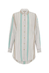 stripe gauze longerline shirt