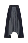 denim gusset detail skirt
