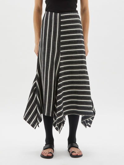 stripe linen handkerchief skirt