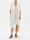 linen v neck beach dress