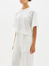 oversized athletic crop short sleeve t.shirt