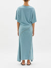 contrast topstitch short sleeve dress