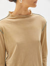 contrast raised neck long sleeve t.shirt