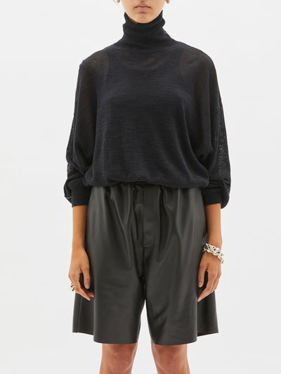 cotton linen turtleneck knit