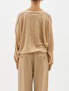 fine contrast stitch v neck