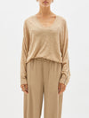 fine contrast stitch v neck