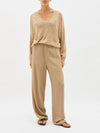 fine contrast stitch v neck