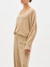 fine contrast stitch v neck