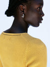 fine cotton linen ribbed knit