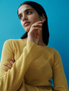fine cotton linen ribbed knit