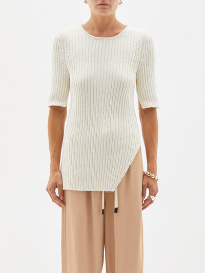 cotton linen short sleeve knit
