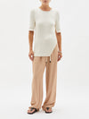 cotton linen short sleeve knit