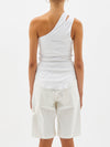 layered one shoulder rib tank