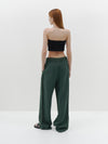 poplin detail linen pant