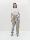 stripe pleated straight pant