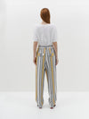 stripe pleated straight pant