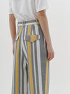 stripe pleated straight pant