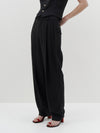 pleated straight leg pant