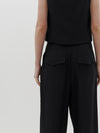 pleated straight leg pant