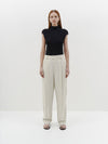 pleated straight leg pant