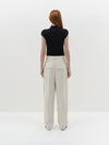 pleated straight leg pant