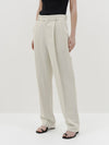 pleated straight leg pant