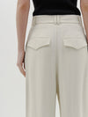 pleated straight leg pant