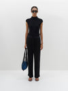 poplin detail tailored pant