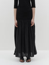 contrast gathered cotton skirt