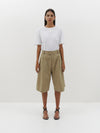 pleated poplin short