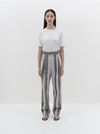 stripe pleated pant