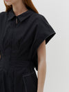 darted cotton shirt dress