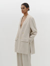 viscose side split travel coat
