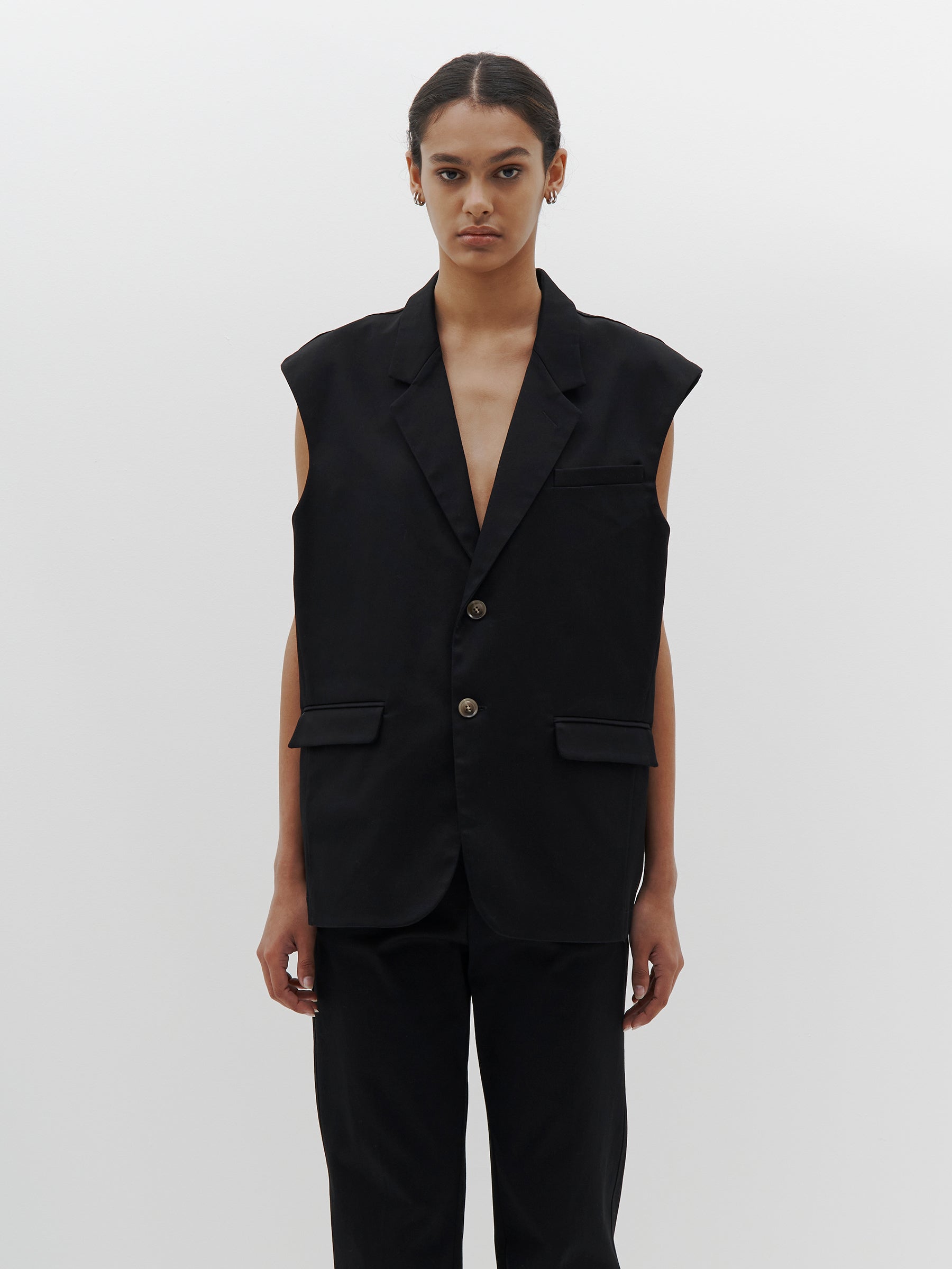 Sleeveless blazer suit deals