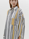 woven stripe boyfriend shirt